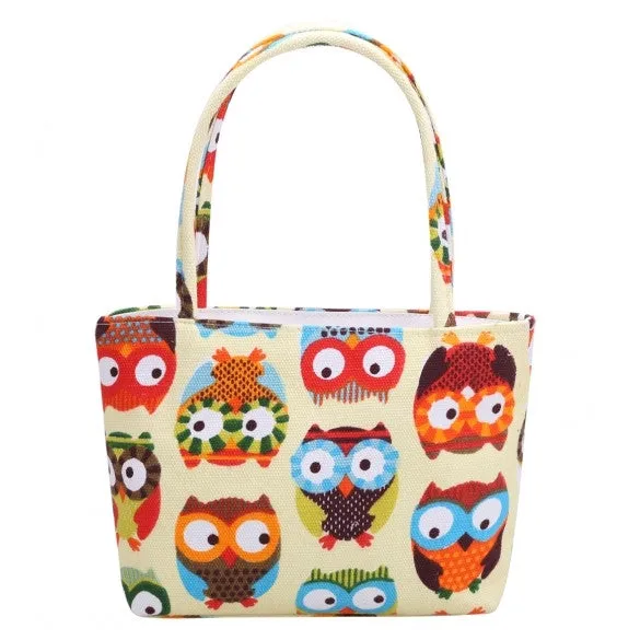 Women Canvas Single Shoulder Casual Print Tote Handbag