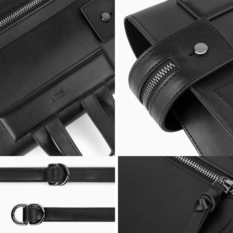 Womens Small Black Leather Backpack Purse Genuine Leather Zip Backpack Handbag for Women